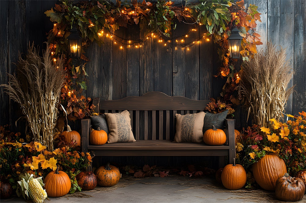 Autumn Wood Wall Sofa Dried Leaves Backdrop UK RR9-3