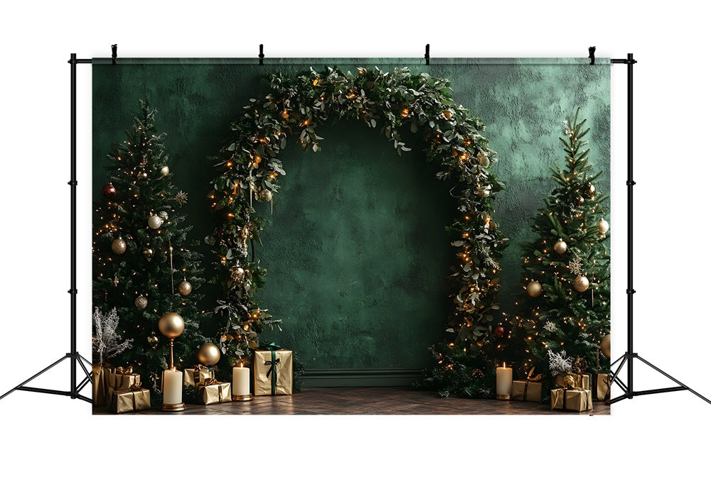 Christmas Green Retro Wall Garland Backdrop UK RR9-51