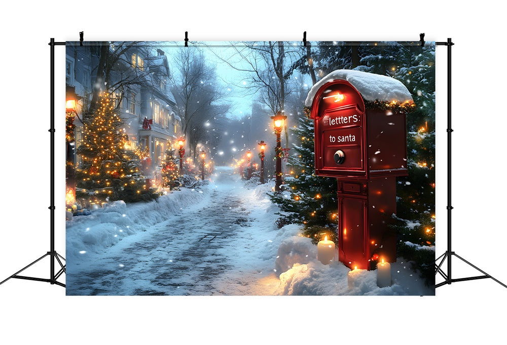 Christmas Winter Snowy Night Street Backdrop UK RR9-59