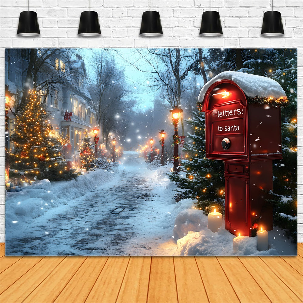 Christmas Winter Snowy Night Street Backdrop UK RR9-59