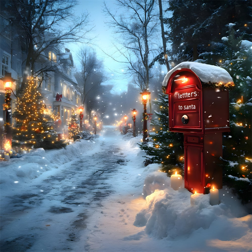 Christmas Winter Snowy Night Street Backdrop UK RR9-59