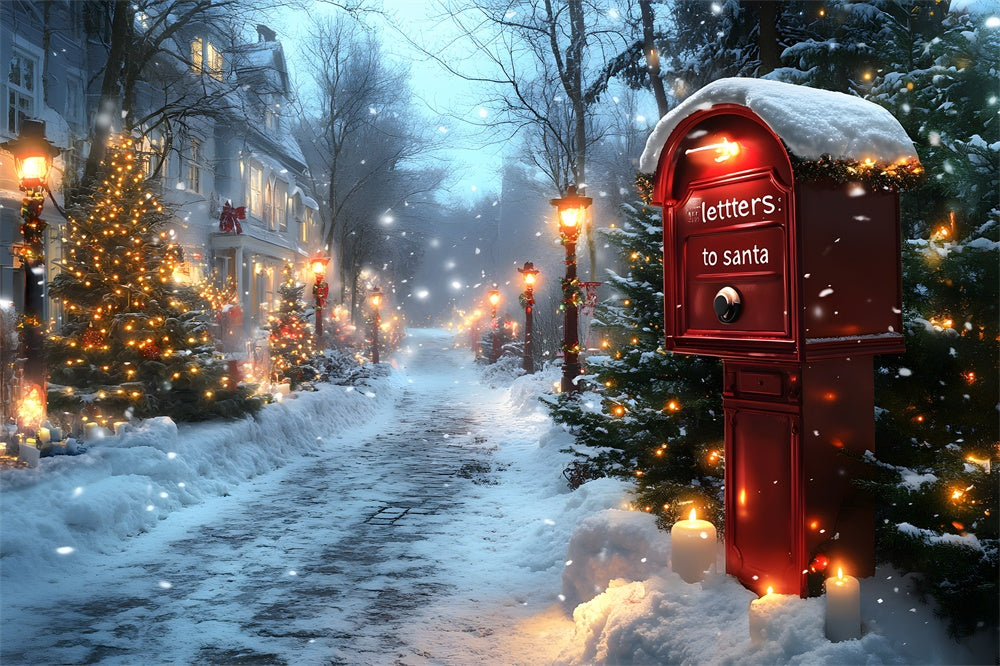 Christmas Winter Snowy Night Street Backdrop UK RR9-59