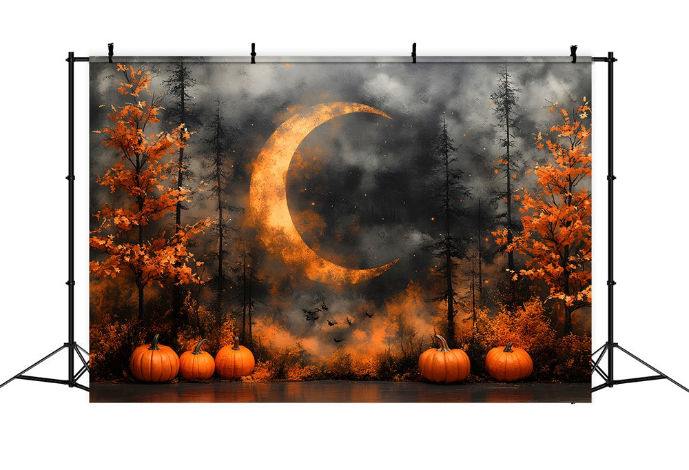 Autumn Mysterious Forest Night Moon Backdrop UK RR9-6