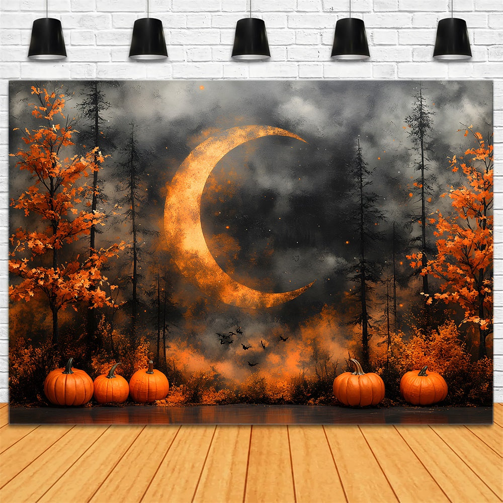 Autumn Mysterious Forest Night Moon Backdrop UK RR9-6