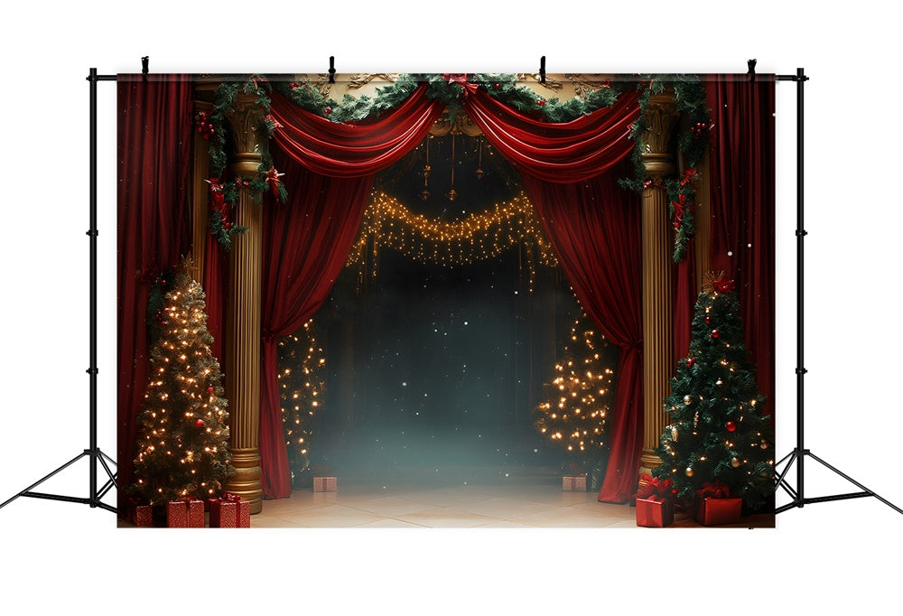 Christmas Evening Luxurious Living Room Backdrop UK RR9-61