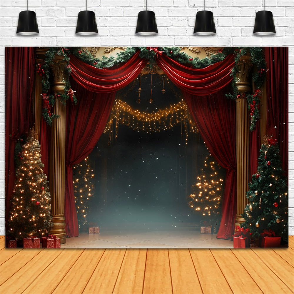 Christmas Evening Luxurious Living Room Backdrop UK RR9-61