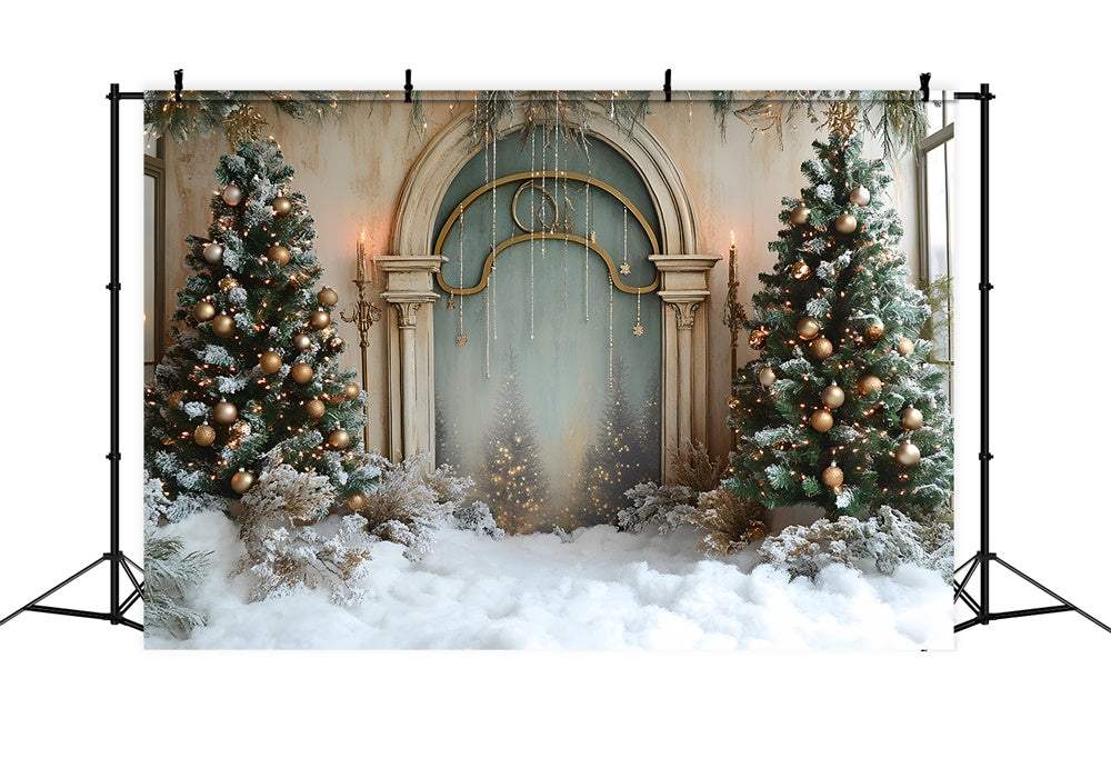 Christmas Snowy Covered Floor Classic Wall Backdrop UK RR9-66