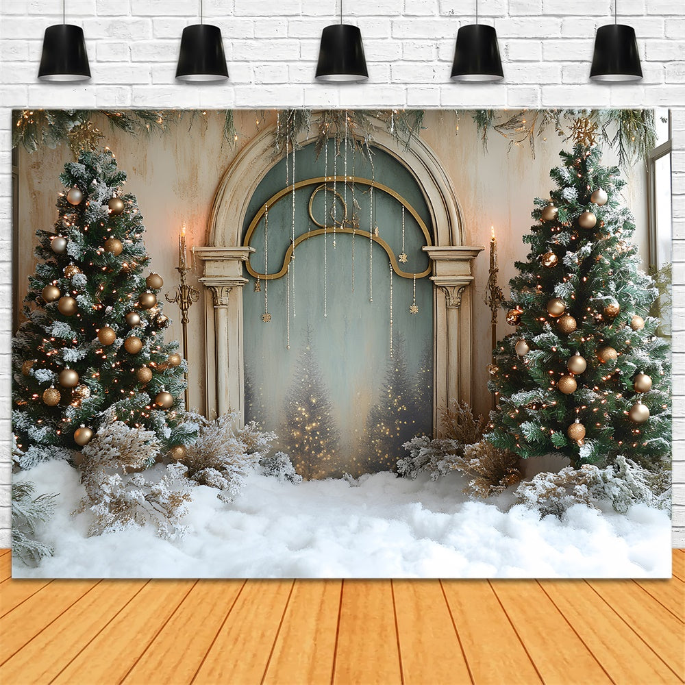 Christmas Snowy Covered Floor Classic Wall Backdrop UK RR9-66