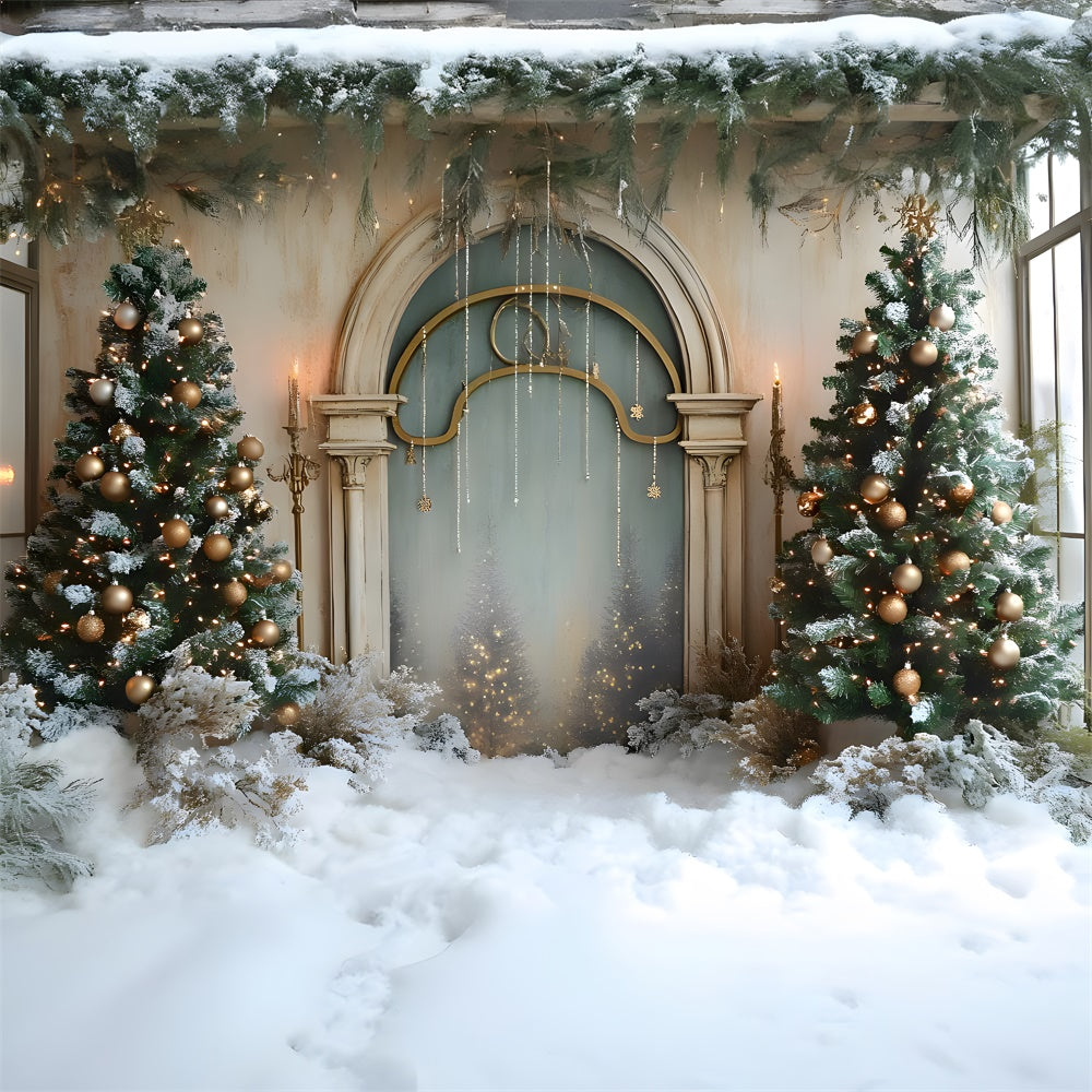 Christmas Snowy Covered Floor Classic Wall Backdrop UK RR9-66