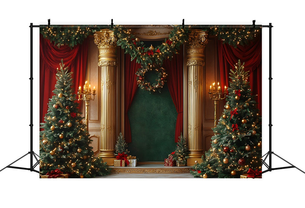 Christmas Wreath Magnificent Living Room Backdrop UK RR9-75