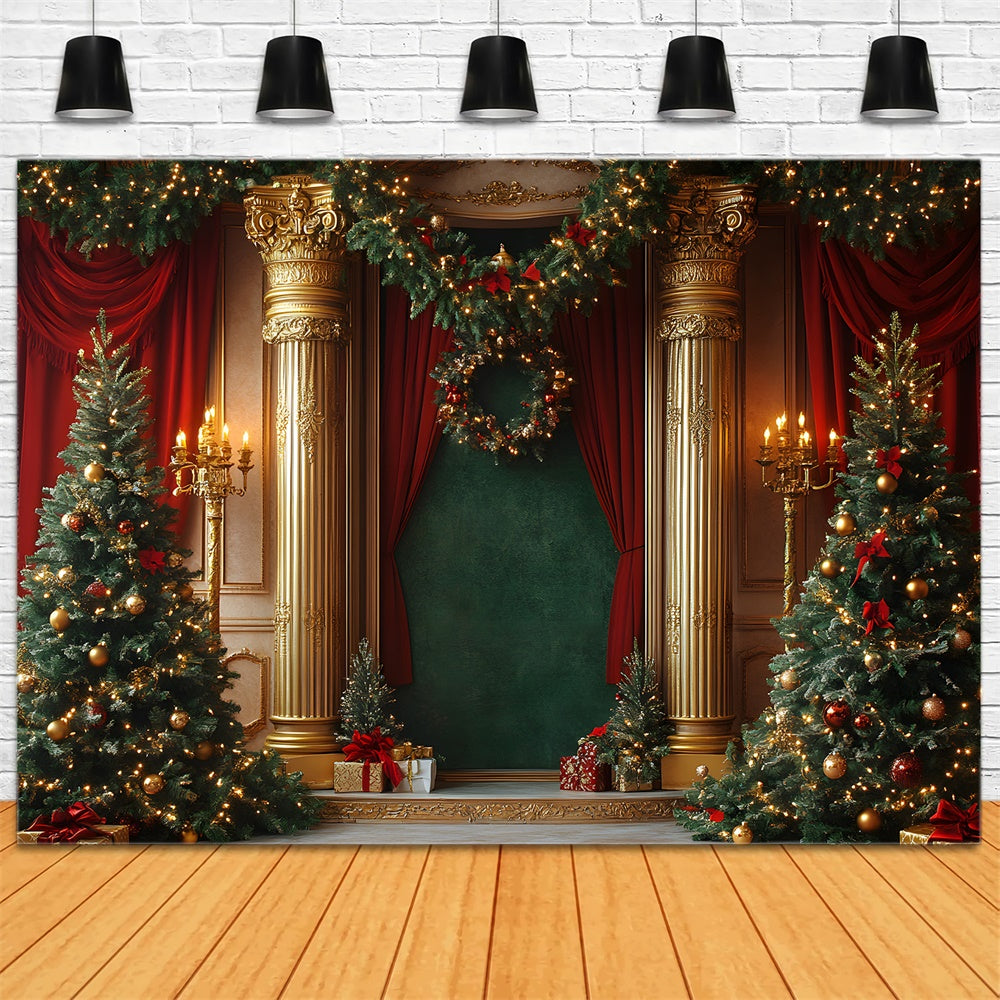 Christmas Wreath Magnificent Living Room Backdrop UK RR9-75