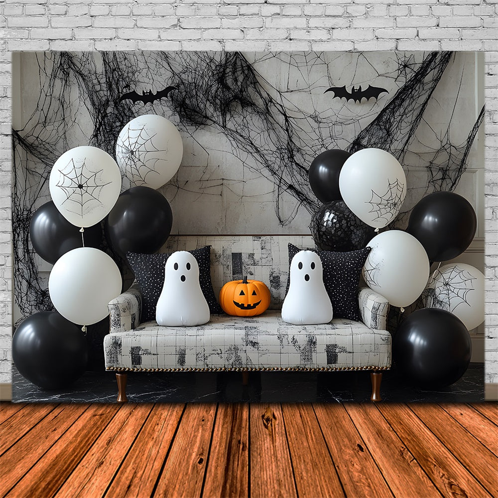 Halloween Balloons Ghost Pumpkin Decor Backdrop UK RR9-86