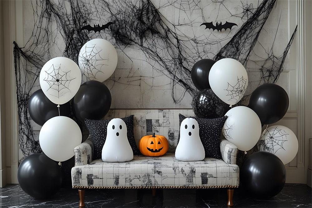 Halloween Balloons Ghost Pumpkin Decor Backdrop UK RR9-86