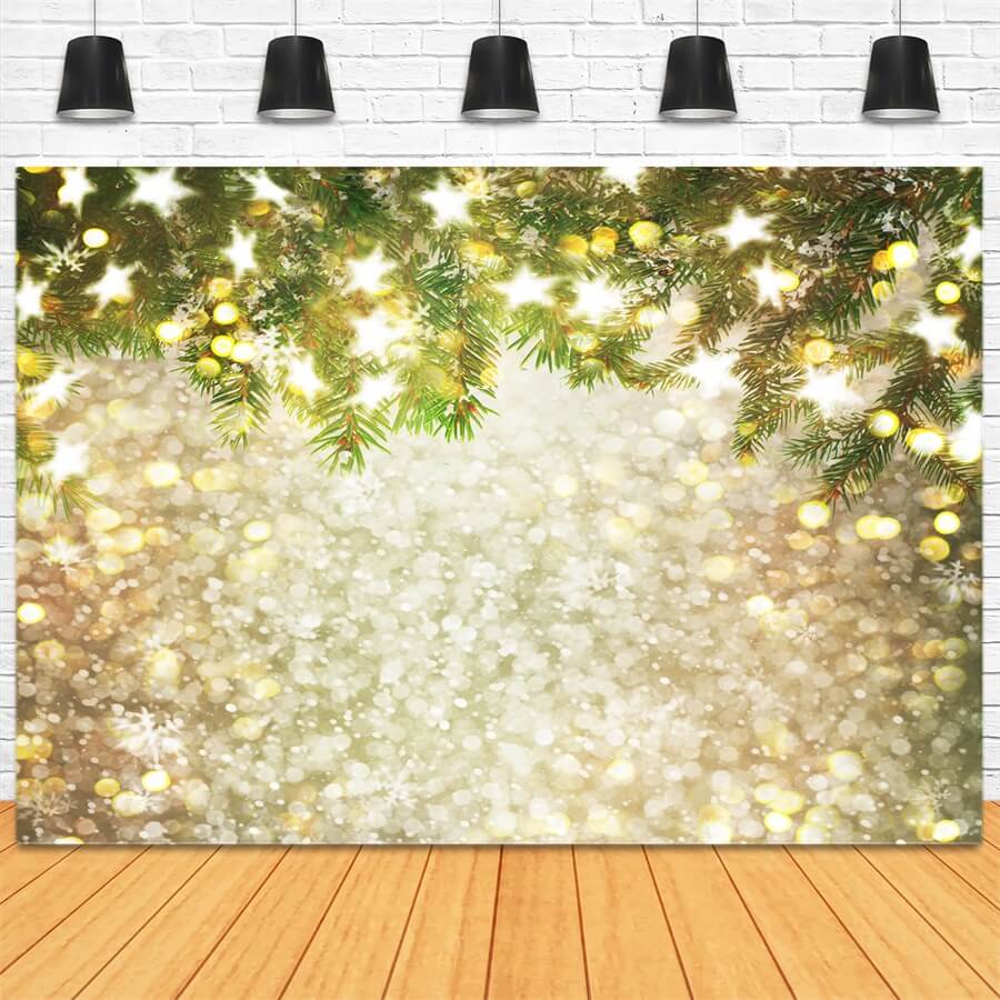 Bokeh Christams Tree Snowflake Stars backdrop UK for Studio S-3180