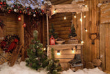 Cozy Christmas Background With Wood Cabin SH662
