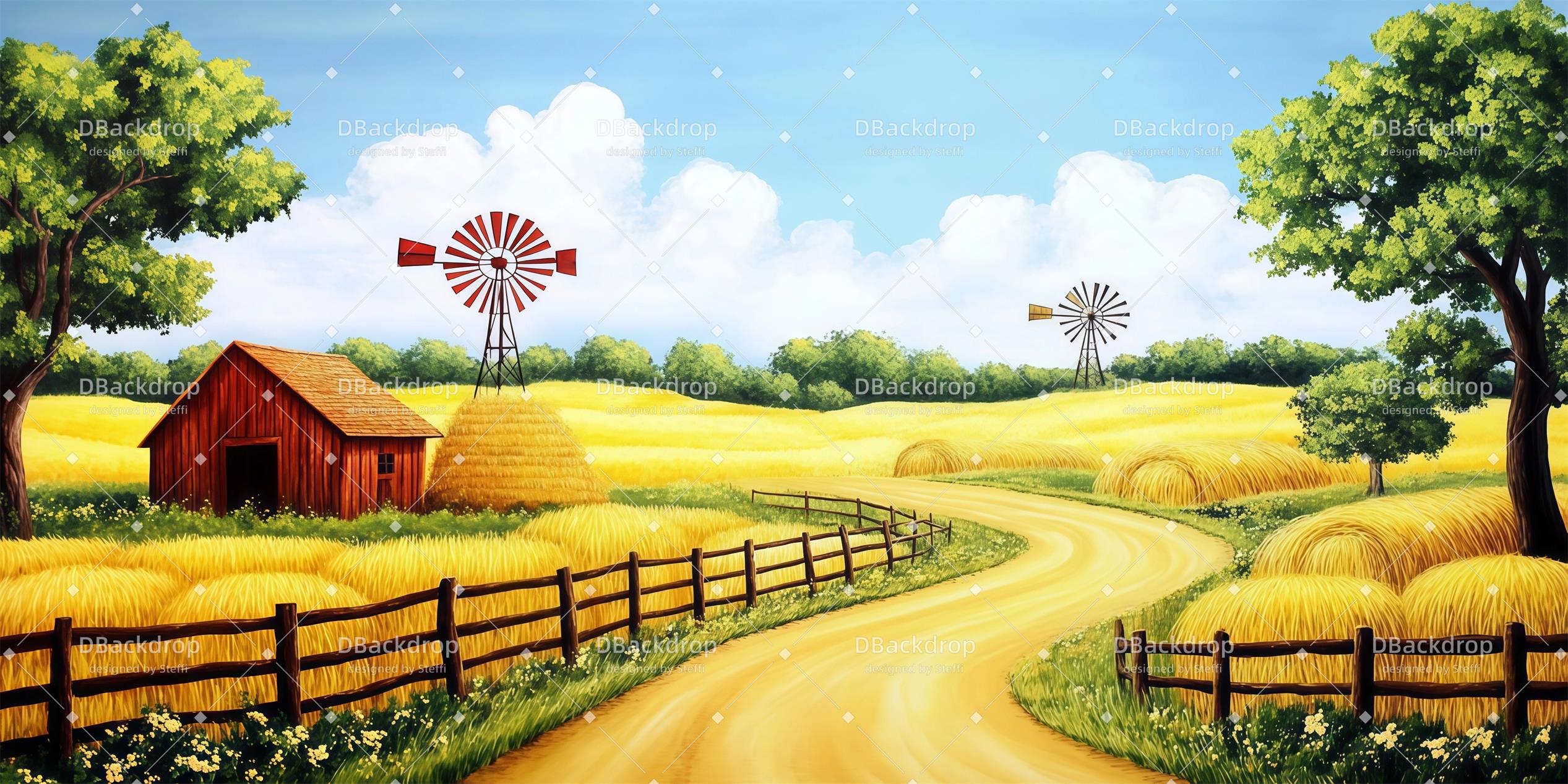 Performance Backdrops Scarecrow Field Theater Stage Backdrop UK CSH59-T95