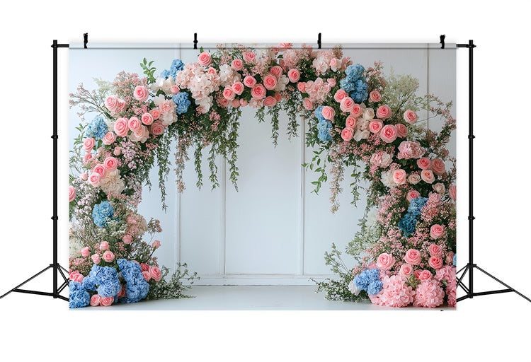 Spring Backdrops Beautiful Floral Arch Hydrangea Backdrop UK TWW2-16