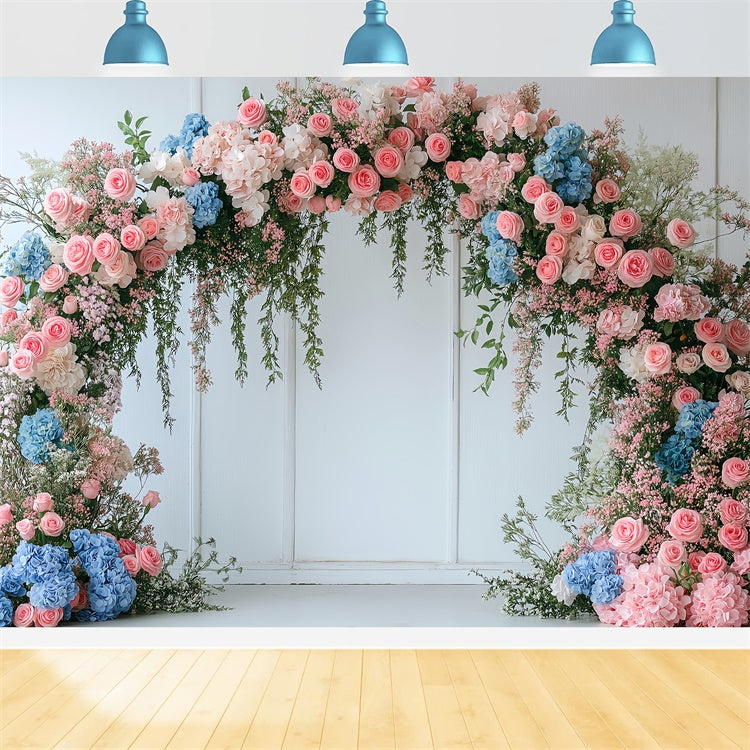 Spring Backdrops Beautiful Floral Arch Hydrangea Backdrop UK TWW2-16