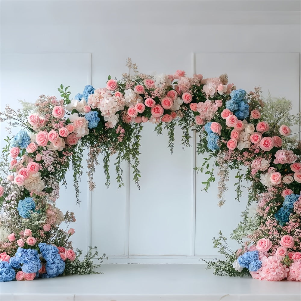 Spring Backdrops Beautiful Floral Arch Hydrangea Backdrop UK TWW2-16