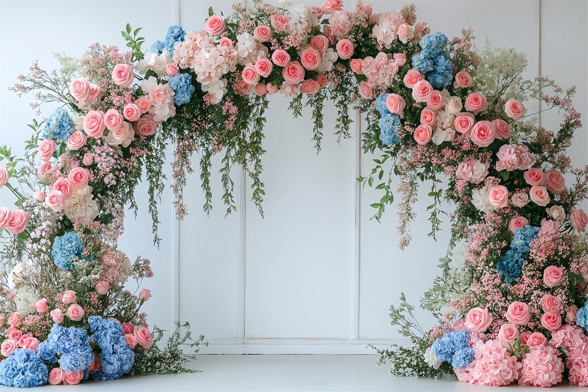 Spring Backdrops Beautiful Floral Arch Hydrangea Backdrop UK TWW2-16