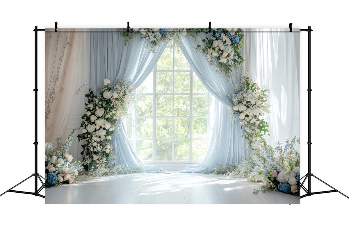 Backdrops For Spring Floral Curtain Arch Wedding Backdrop UK TWW2-19