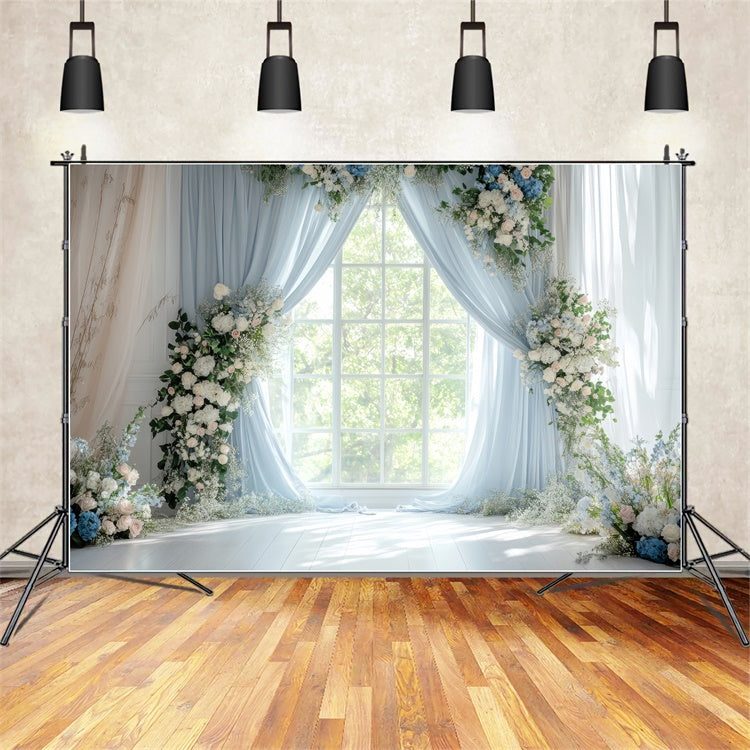 Backdrops For Spring Floral Curtain Arch Wedding Backdrop UK TWW2-19