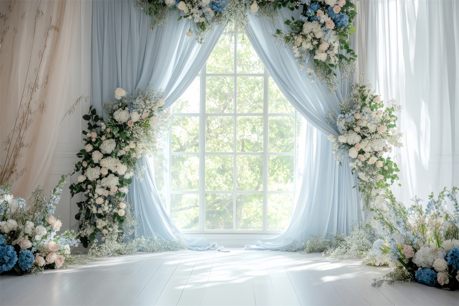 Backdrops For Spring Floral Curtain Arch Wedding Backdrop UK TWW2-19