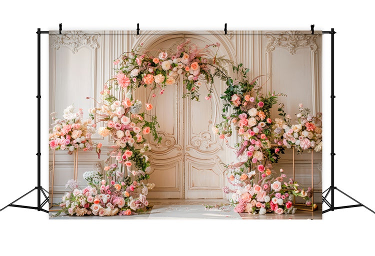 Spring Backdrop Dreamy Floral Wedding Archway Backdrop UK TWW2-22