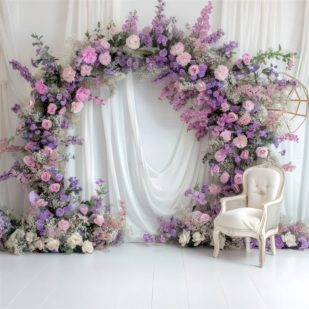 Backdrop Spring Romantic Lavender Wedding Arch Backdrop UK TWW2-25