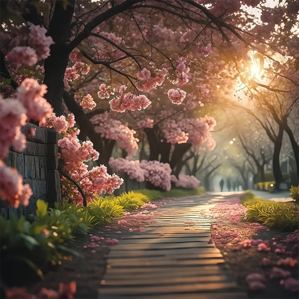 Spring Photo Backdrop Serene Cherry Blossom Pathway Backdrop UK TWW2-29