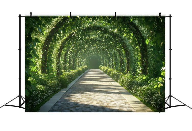 Spring Picture Backdrop Tranquil Leafy Arch Path Backdrop UK TWW2-31