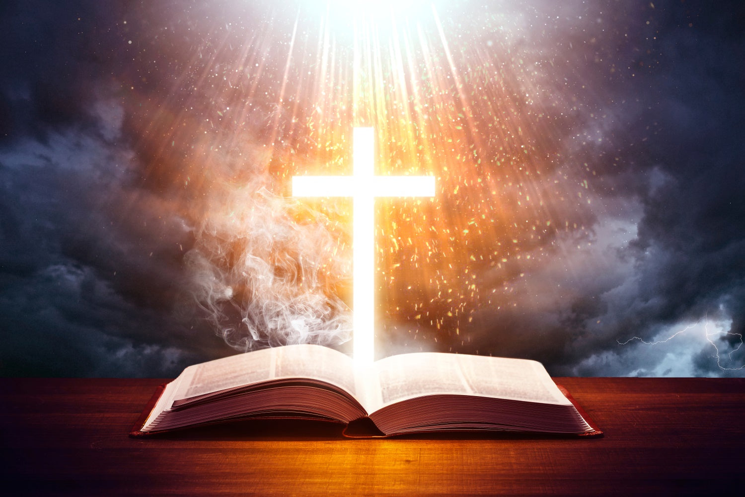 Easter Backdrops Photography Glowing Cross Holy Bible Backdrop UK TWW3-5