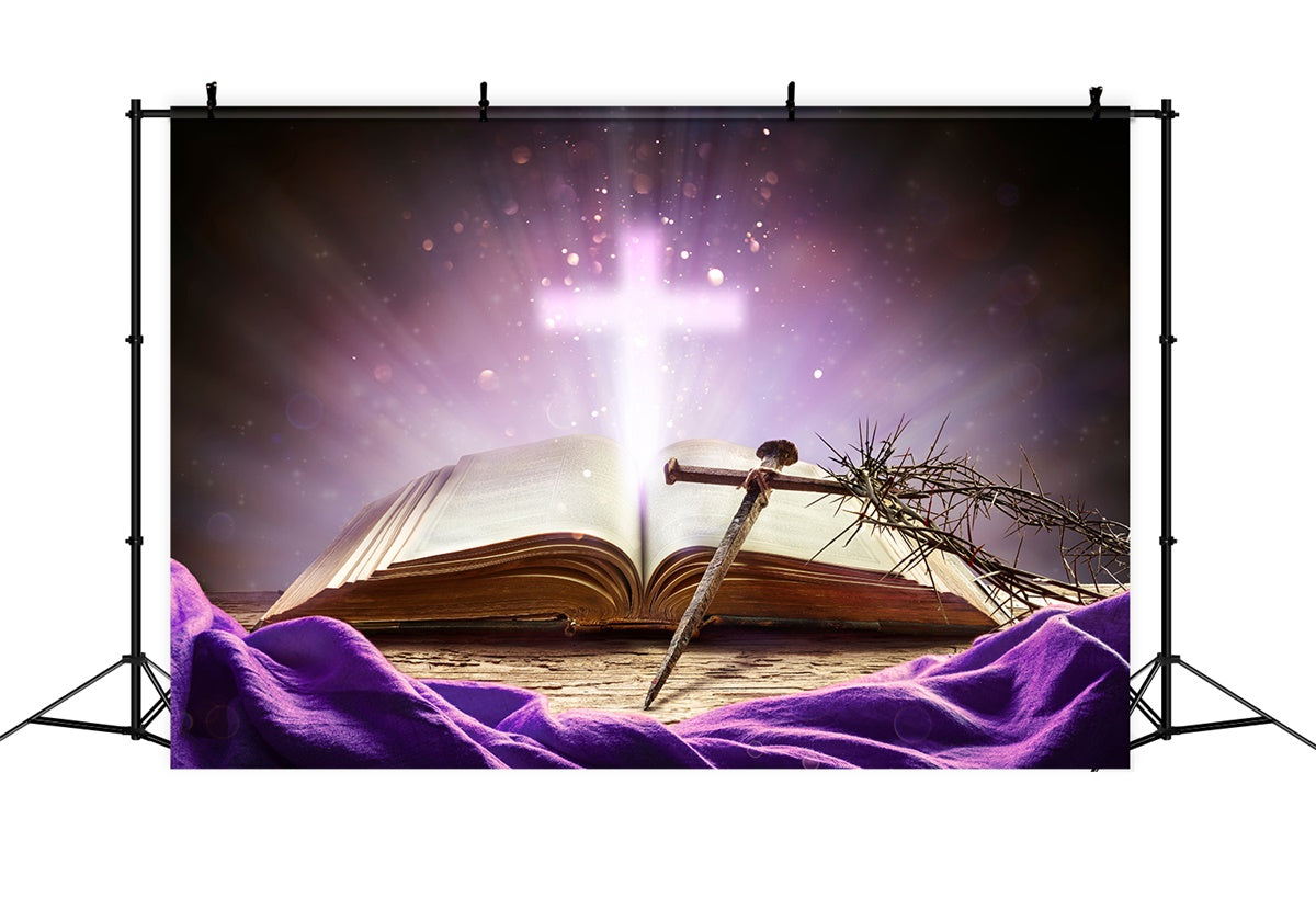 Easter Backdrops For Photos Sacred Cross Bible Backdrop UK TWW3-6