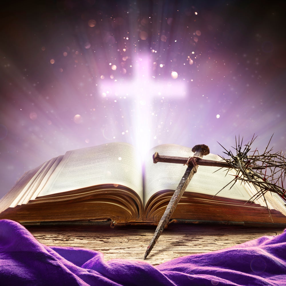 Easter Backdrops For Photos Sacred Cross Bible Backdrop UK TWW3-6