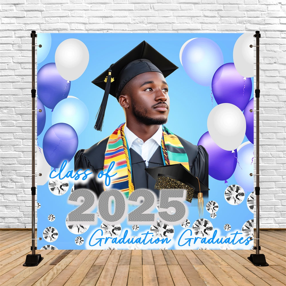 Customized Graduation Backdrop Diamond Sparkle Party Graduation Backdrop UK TWW5-30