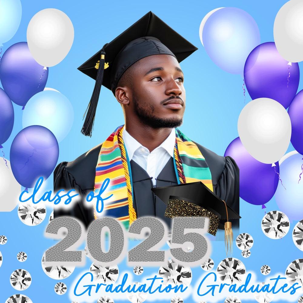 Customized Graduation Backdrop Diamond Sparkle Party Graduation Backdrop UK TWW5-30