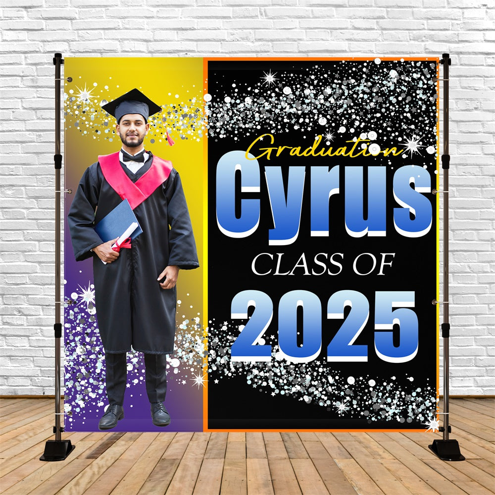 Graduated Backdrop Sparkling Confetti Custom Party Graduation Backdrop UK TWW5-31