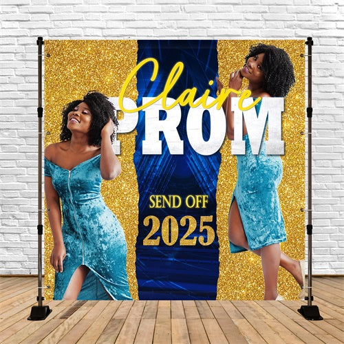 Custom Graduation Backdrop Shiny Gold Sequin Party Graduation Backdrop UK TWW5-32