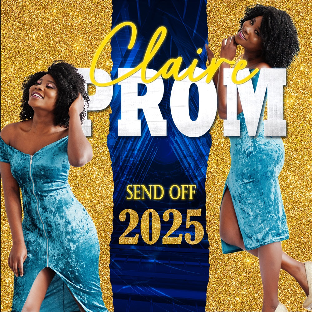 Custom Graduation Backdrop Shiny Gold Sequin Party Graduation Backdrop UK TWW5-32