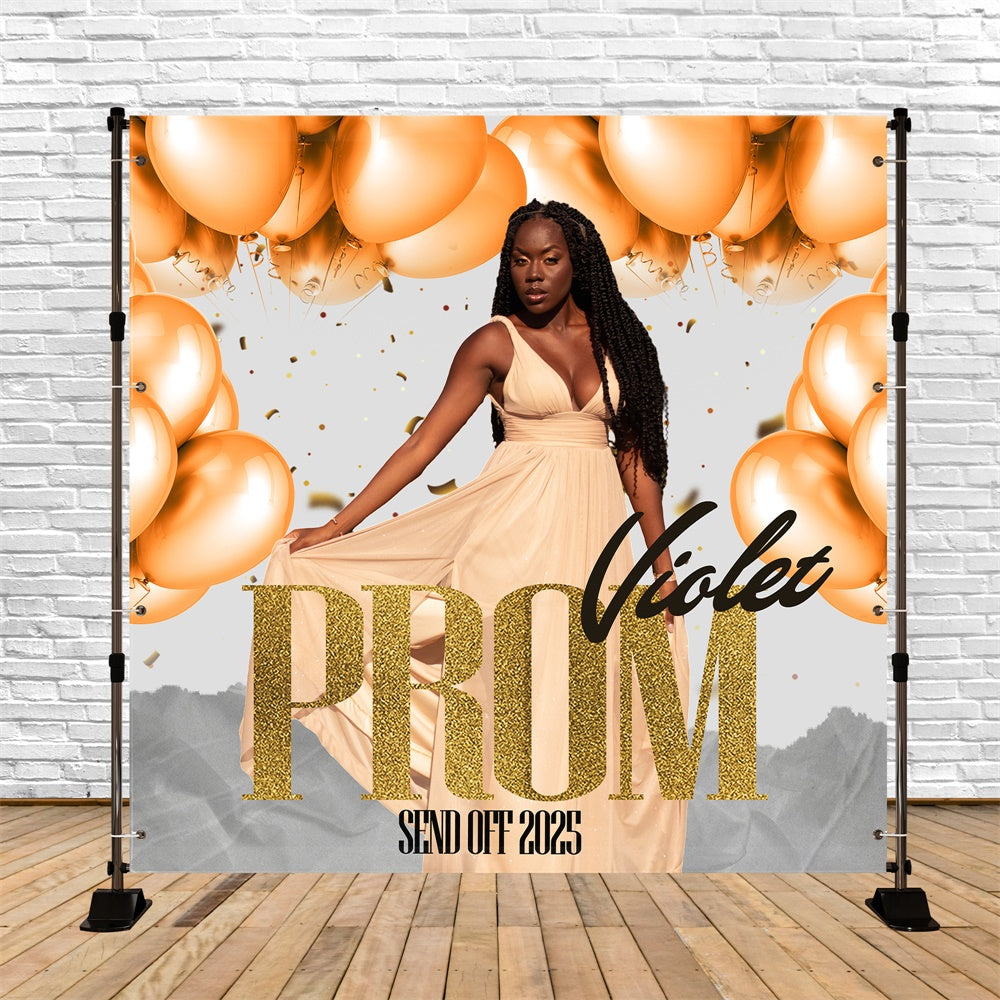 Prom 2025 Backdrop Gold Balloon Glamour Custom Party Graduation Backdrop UK TWW5-37