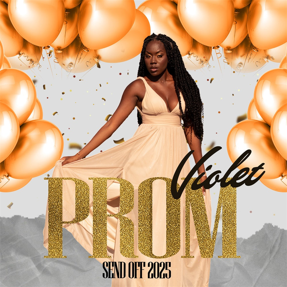 Prom 2025 Backdrop Gold Balloon Glamour Custom Party Graduation Backdrop UK TWW5-37