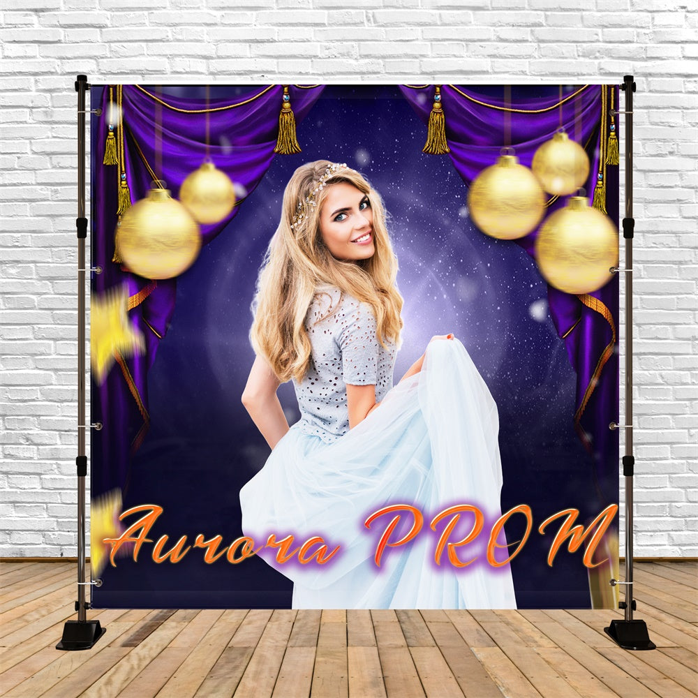 Prom Backdrop Purple Drapes Enchanted Customized Party Graduation Backdrop UK TWW5-38