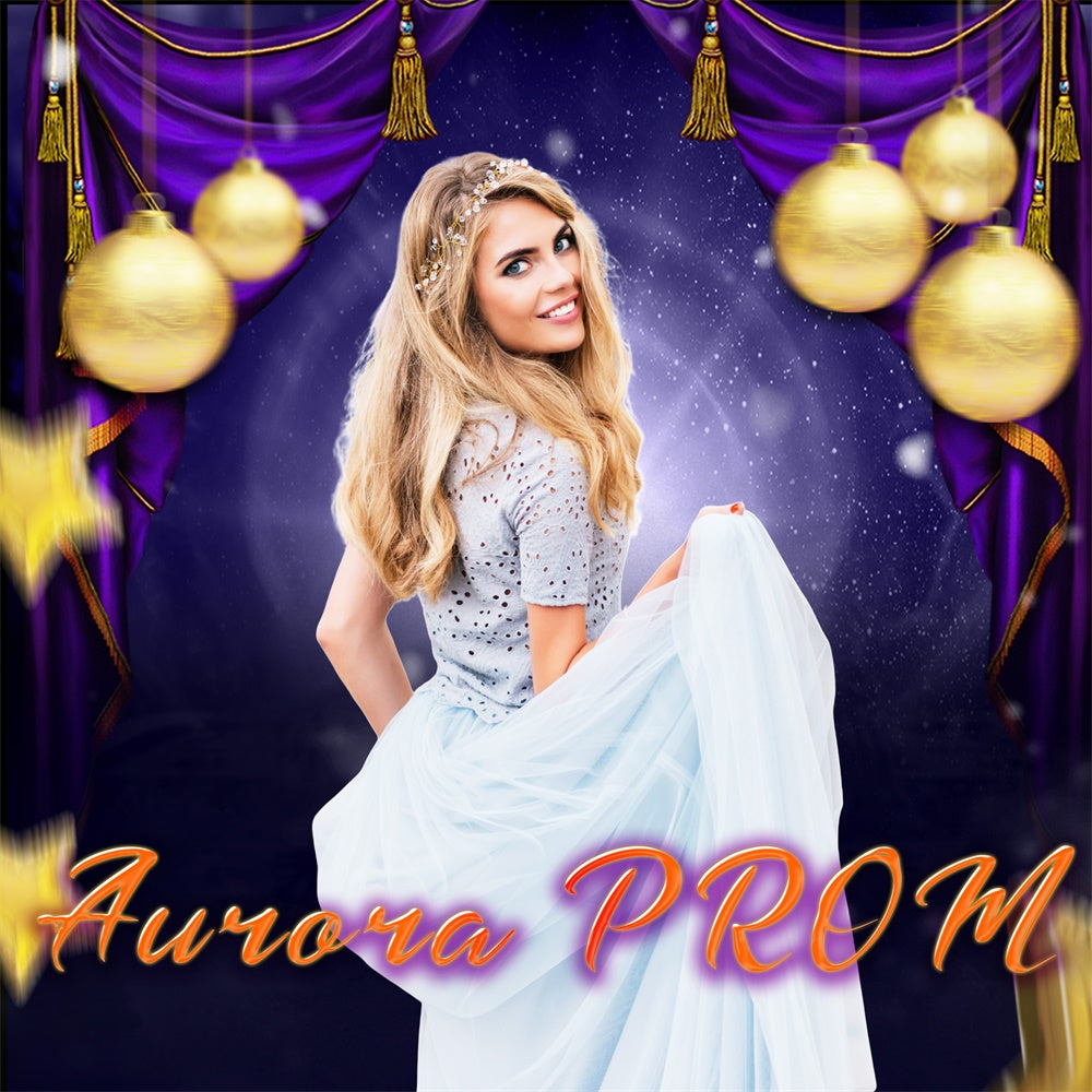 Prom Backdrop Purple Drapes Enchanted Customized Party Graduation Backdrop UK TWW5-38
