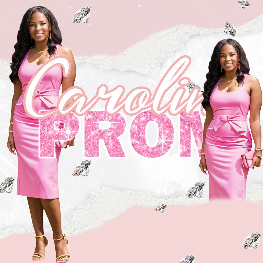 Prom Backdrops Pink Elegance Personalized Party Graduation Backdrop UK TWW5-47