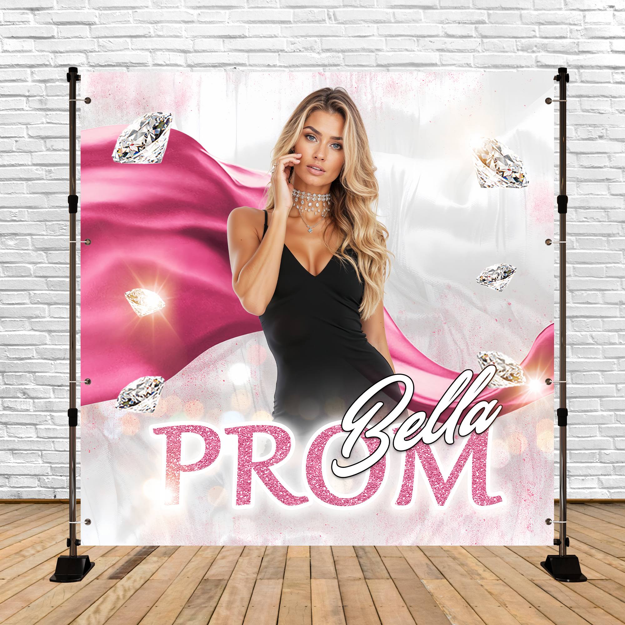 Prom Backdrop Ideas Silk Diamond Custom Party Graduation Backdrop UK TWW5-48