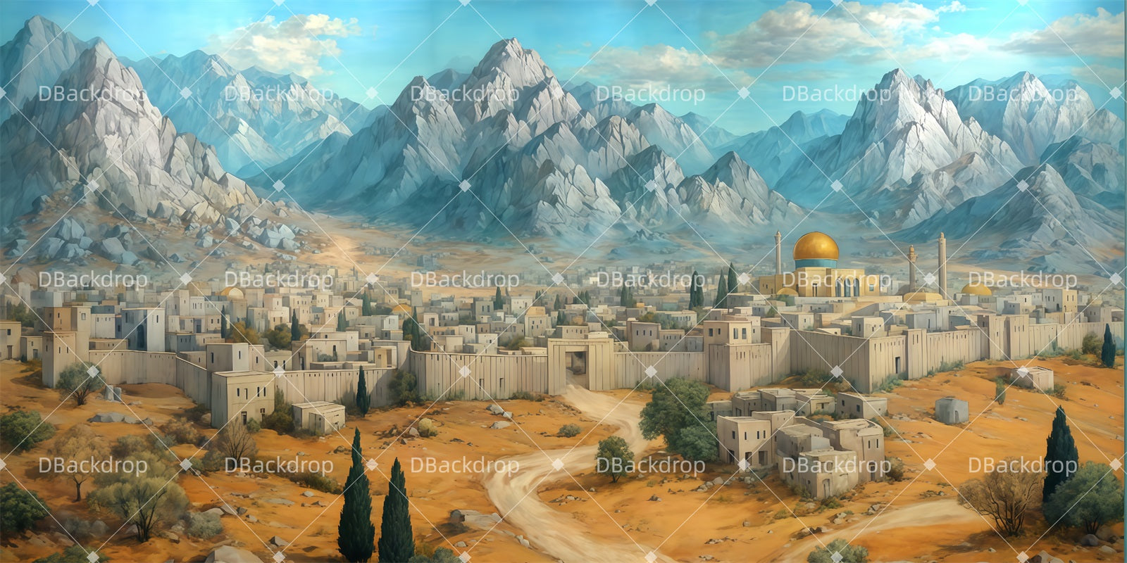 School Play Backdrops Small Towns Performance Backdrops UK TWW510-T11