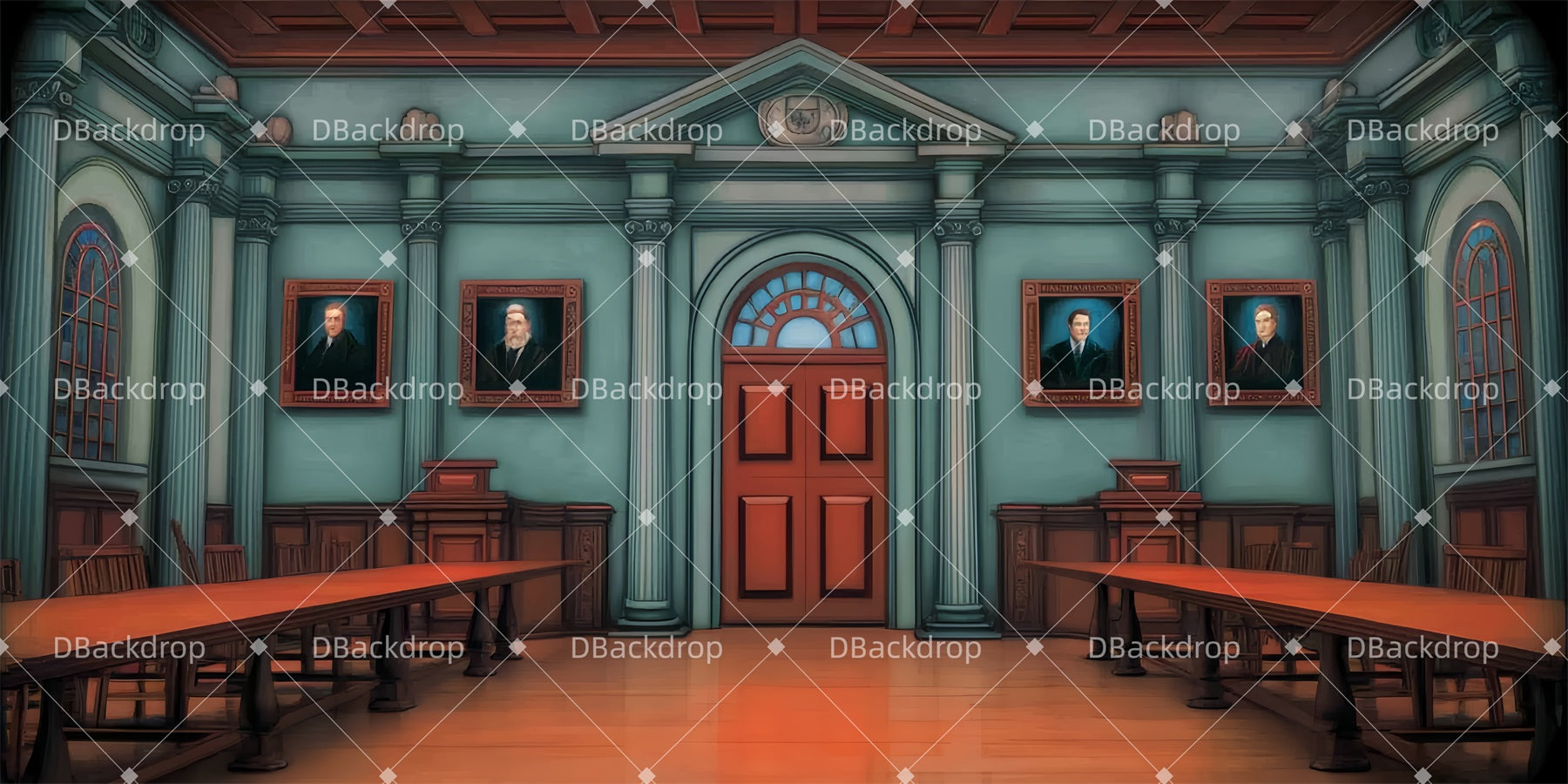 School Play Backdrops Harvard Law Classroom Theater Backdrop UK TWW510-T18