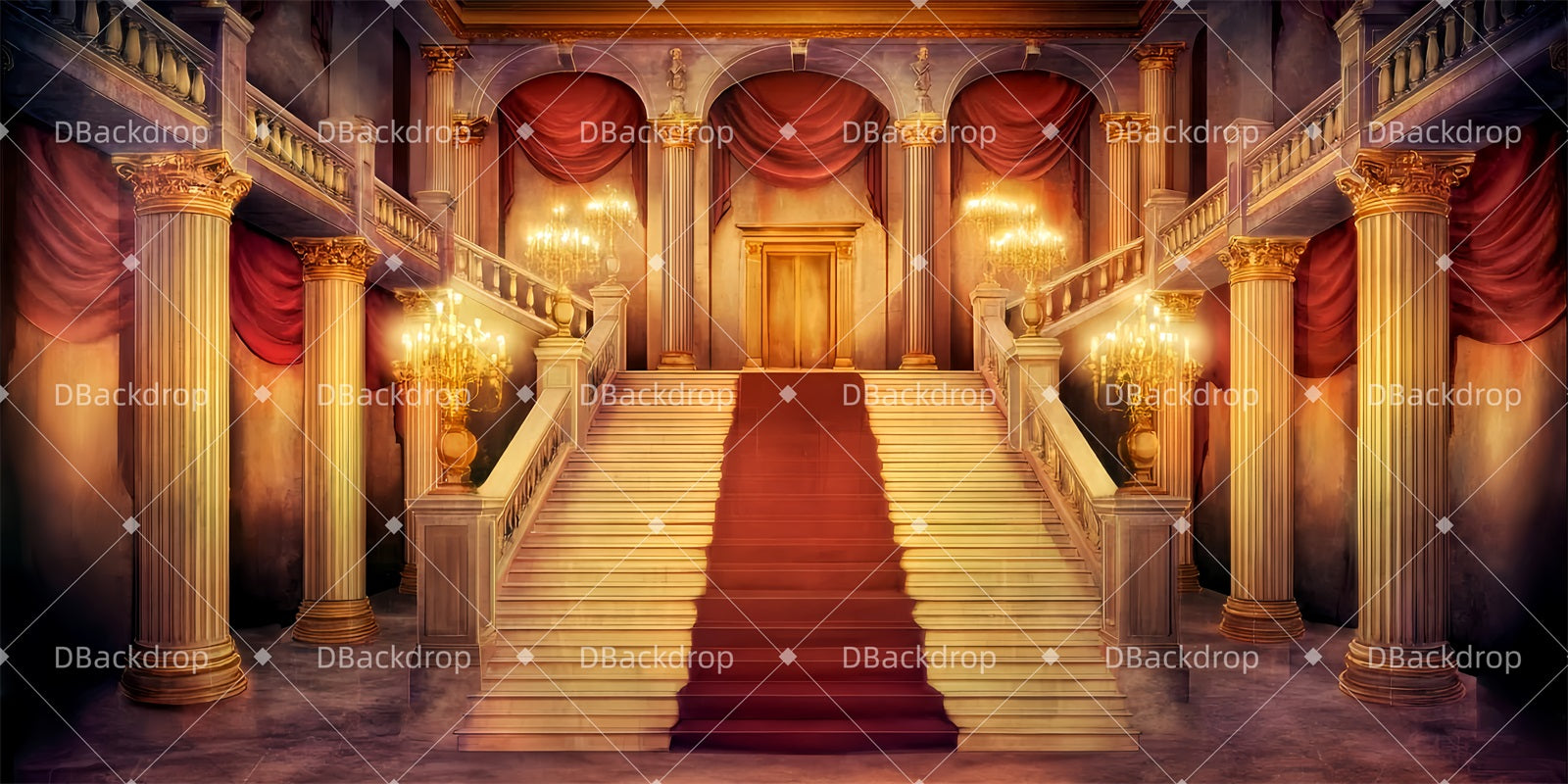 Large Stage Backdrops Castle Hall Theater Backdrop UK TWW510-T51