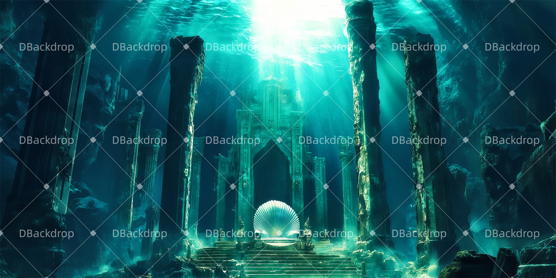 Theater Backdrop King Triton’s Throne Room Scenic Backdrops UK TWW511-T107