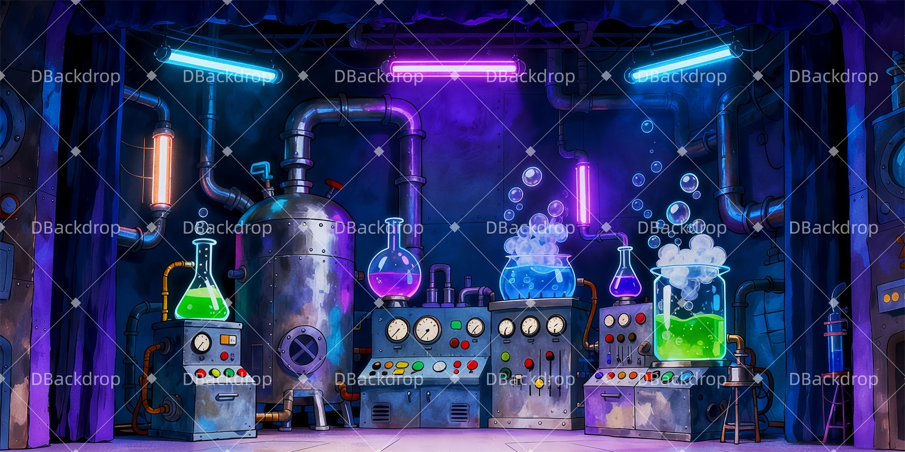 Theater Backdrops Plankton's Laboratory Large Stage Backdrops UK TWW511-T123